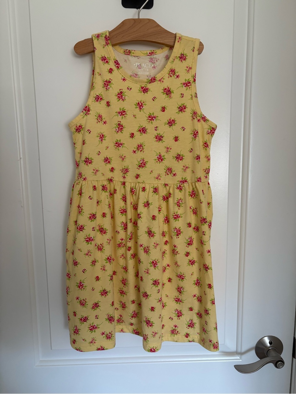 The Children's Place Yellow Tank Dress with Pink Floral Print